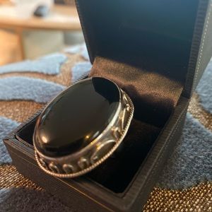 Black Onyx sterling silver ring